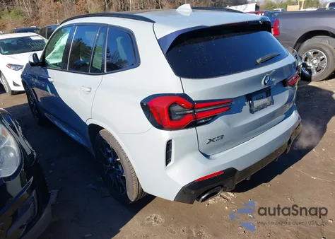 2022 BMW X3 xDrive30I z USA, uszkodzony, nr VIN 5UX53DP07N9J09101